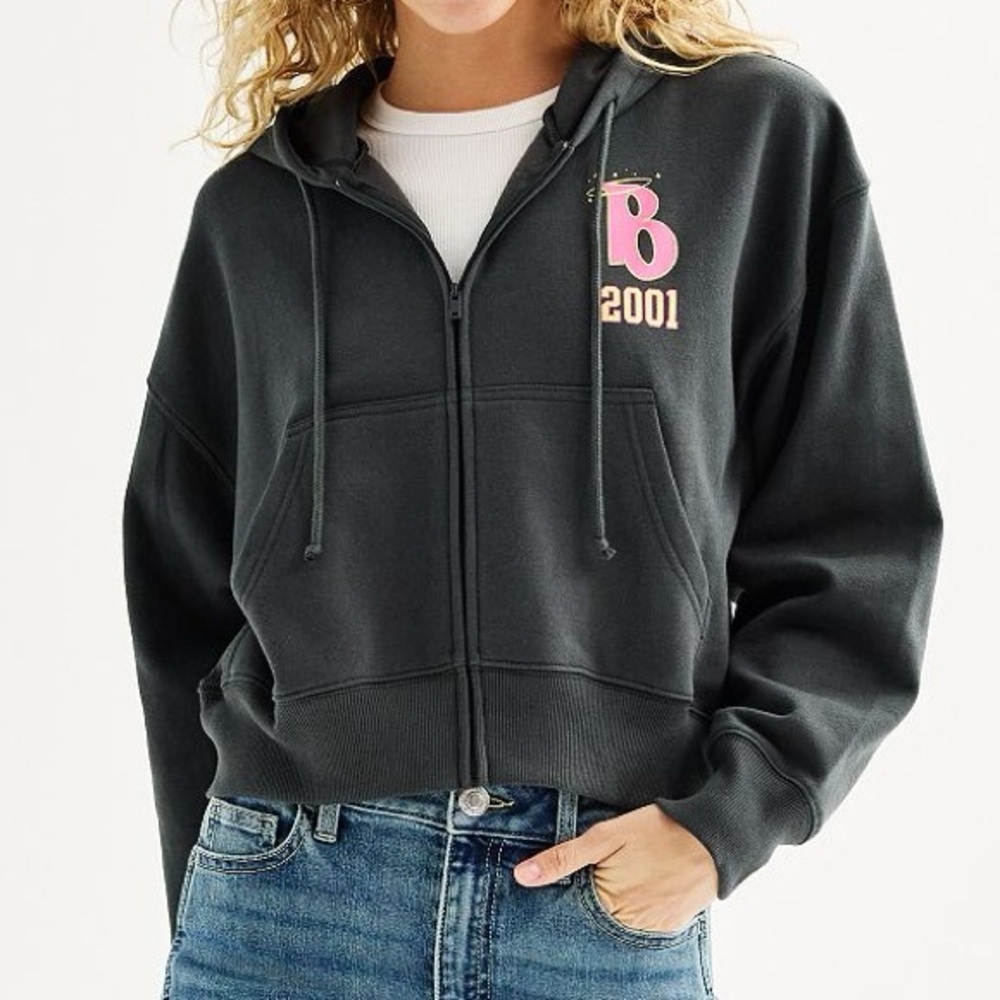 Juniors' Crop Zip Up Bratz Hoodie